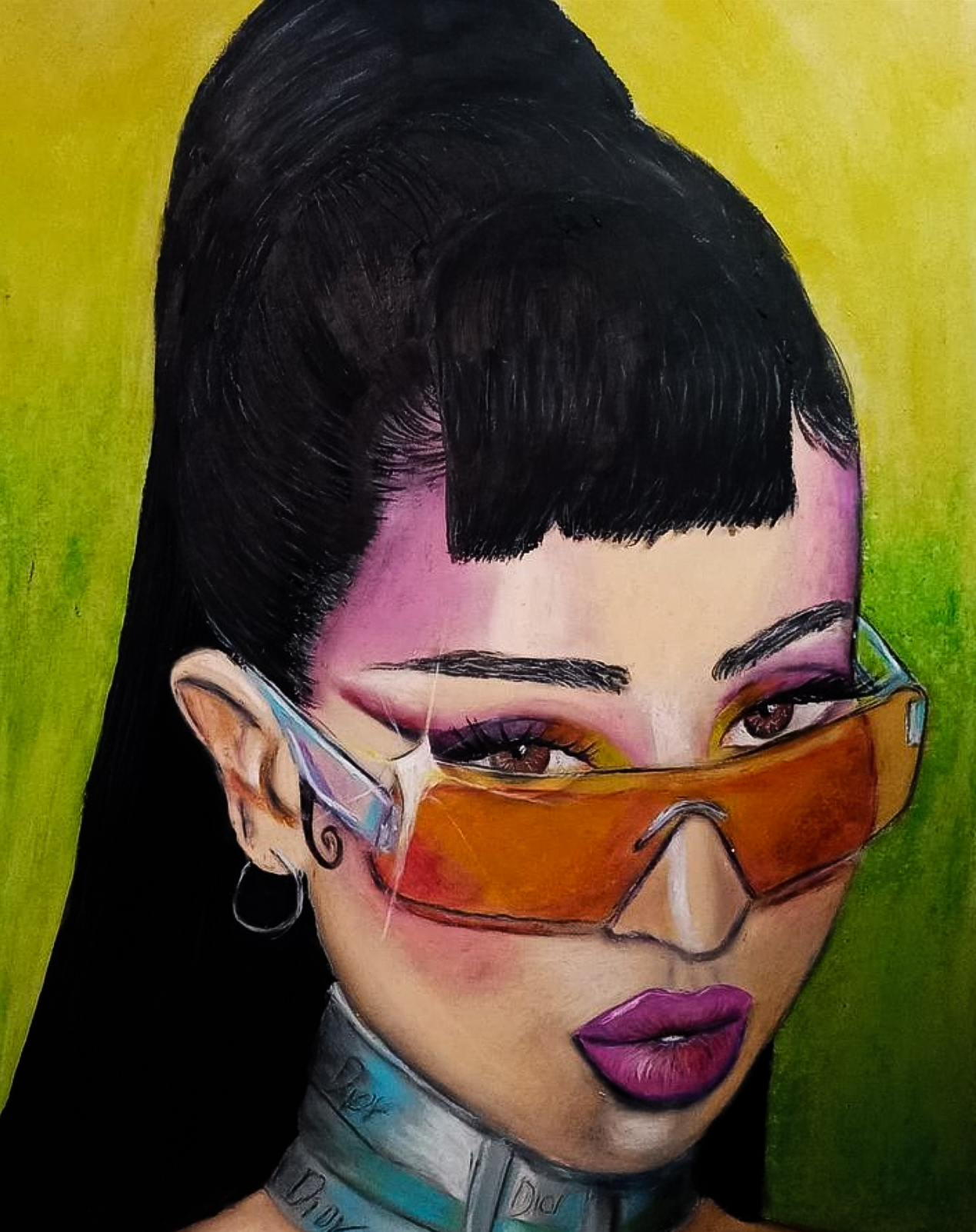 Retrato Alexa Demie ceras marley. 50x70cm